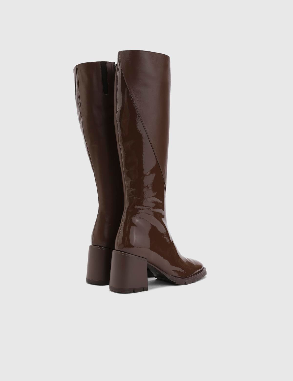 Dirc Mink Patent Leather Women's Heeled High Boot