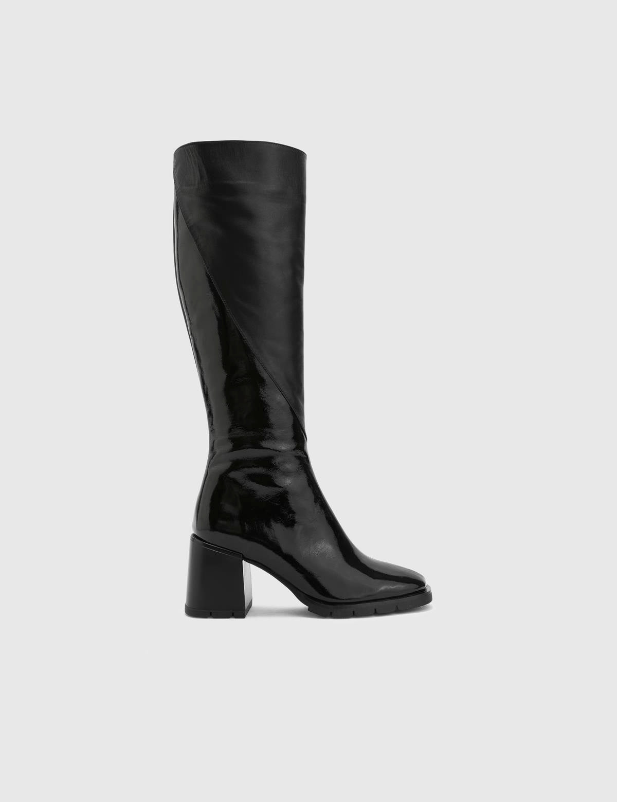 Dirc Black Patent Leather Women's Heeled High Boot