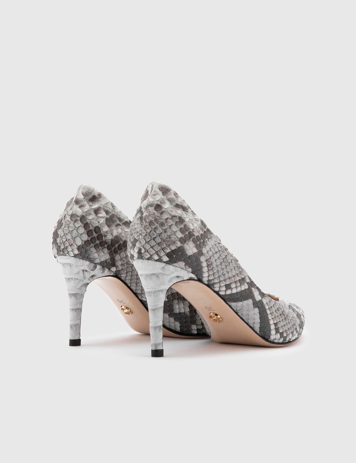 Dorra Grey Snake Leather Women's Stiletto