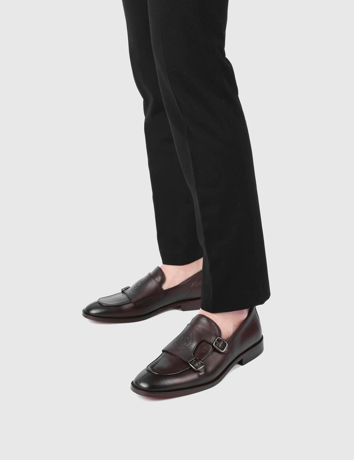 Dover Brown Leather Men's Monk Shoe