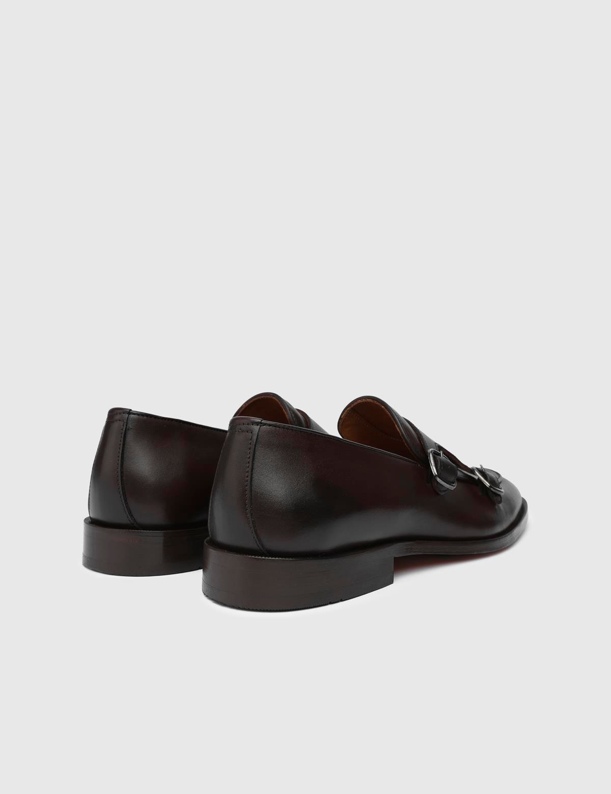 Dover Brown Leather Men's Monk Shoe