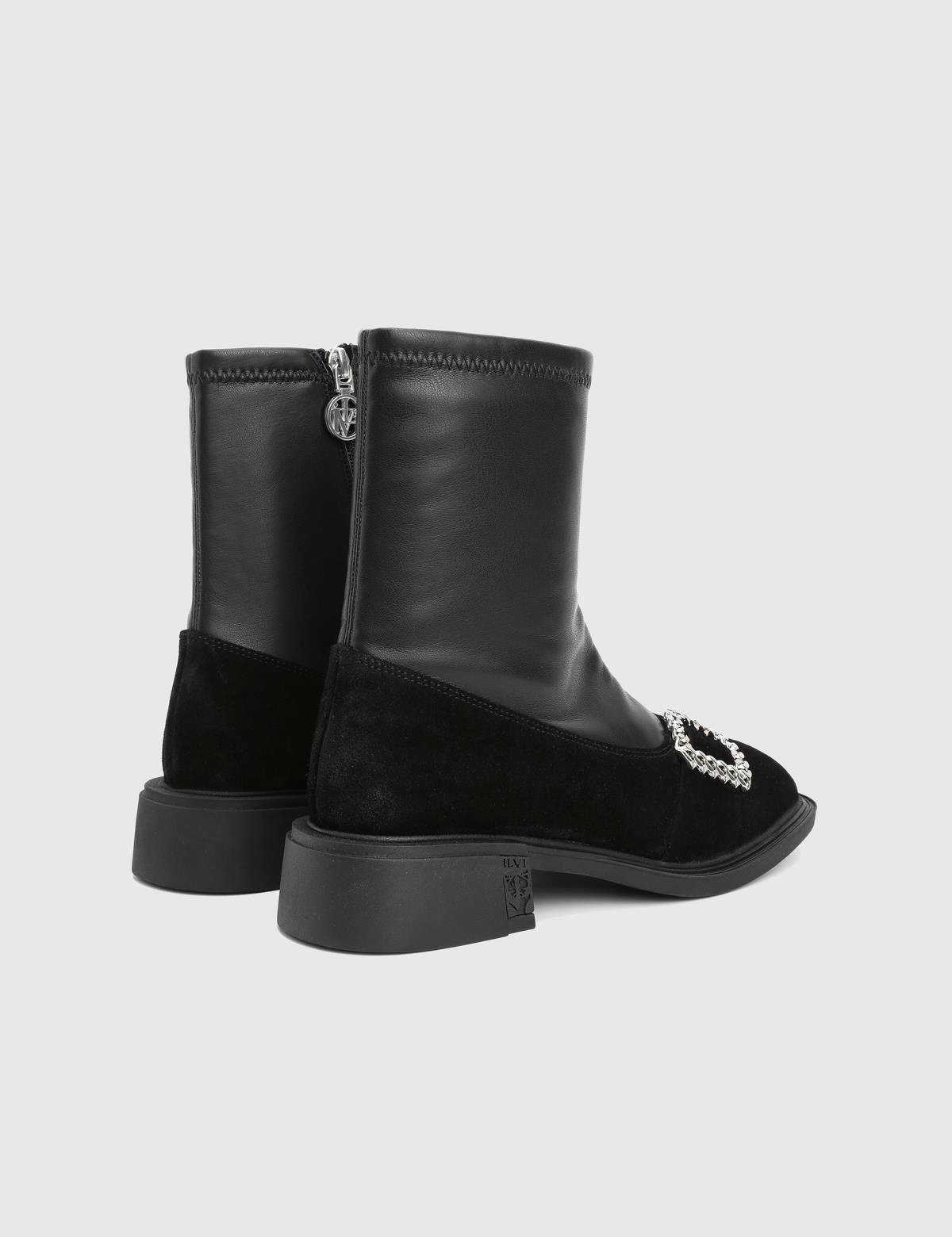 Druid Black Suede Leather Women's Stretch Boot