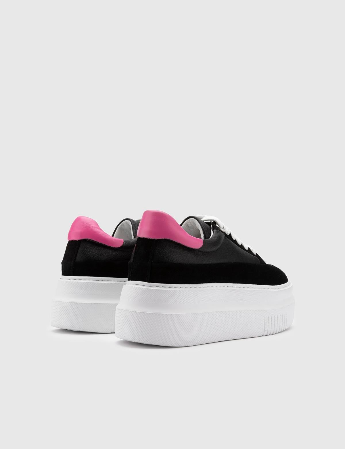 Elke Black Leather Women's Sneaker