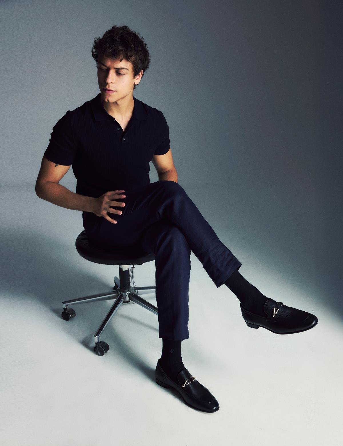 Elland Black Leather Men's Loafer