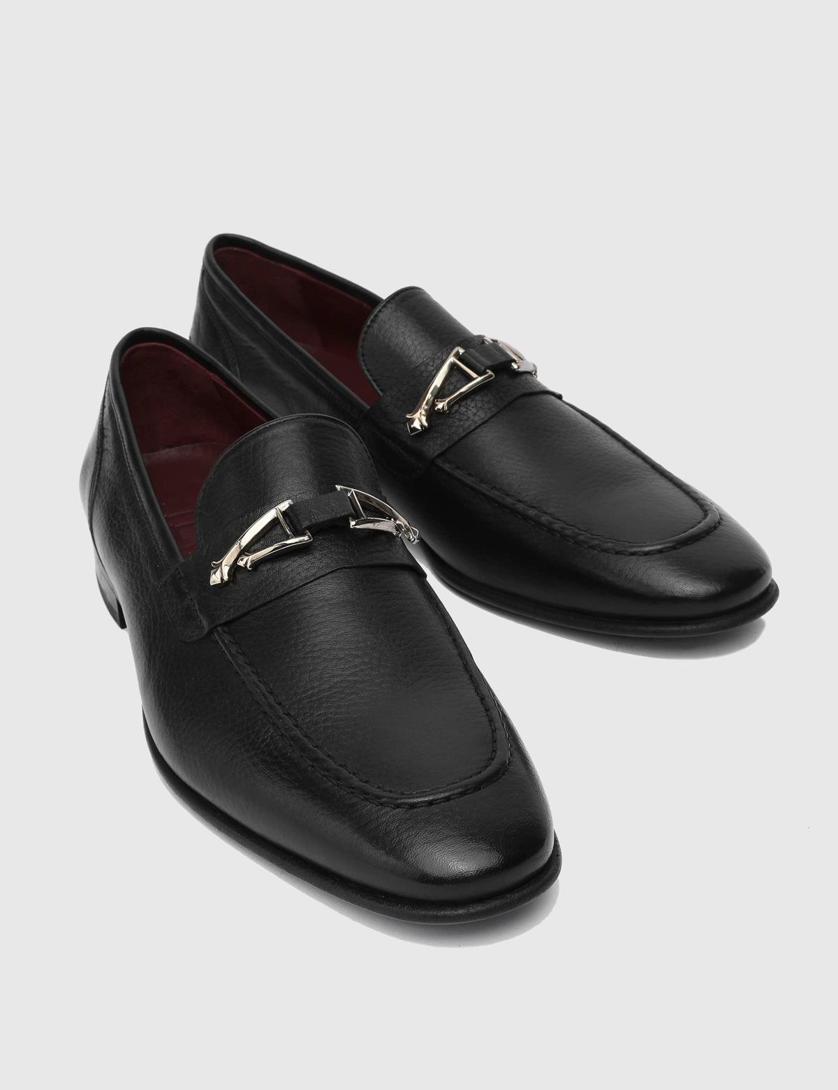 Elland Black Leather Men's Loafer