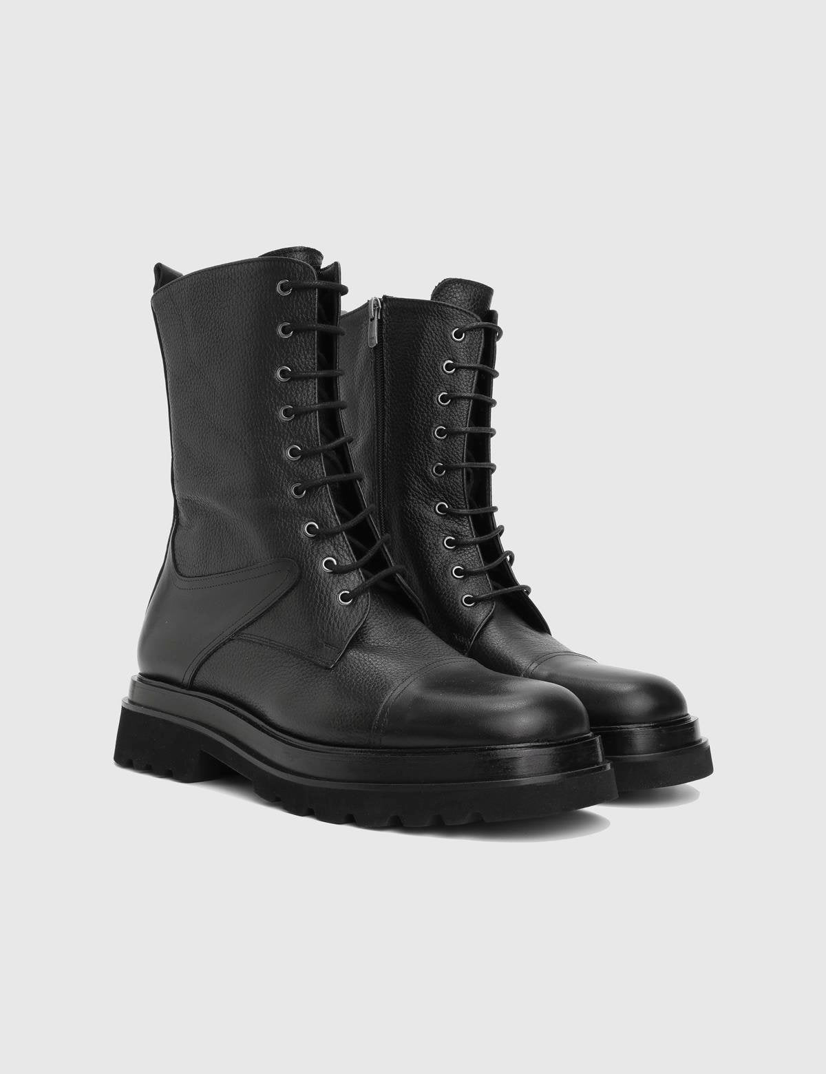 Elor Black Leather Men's Boot