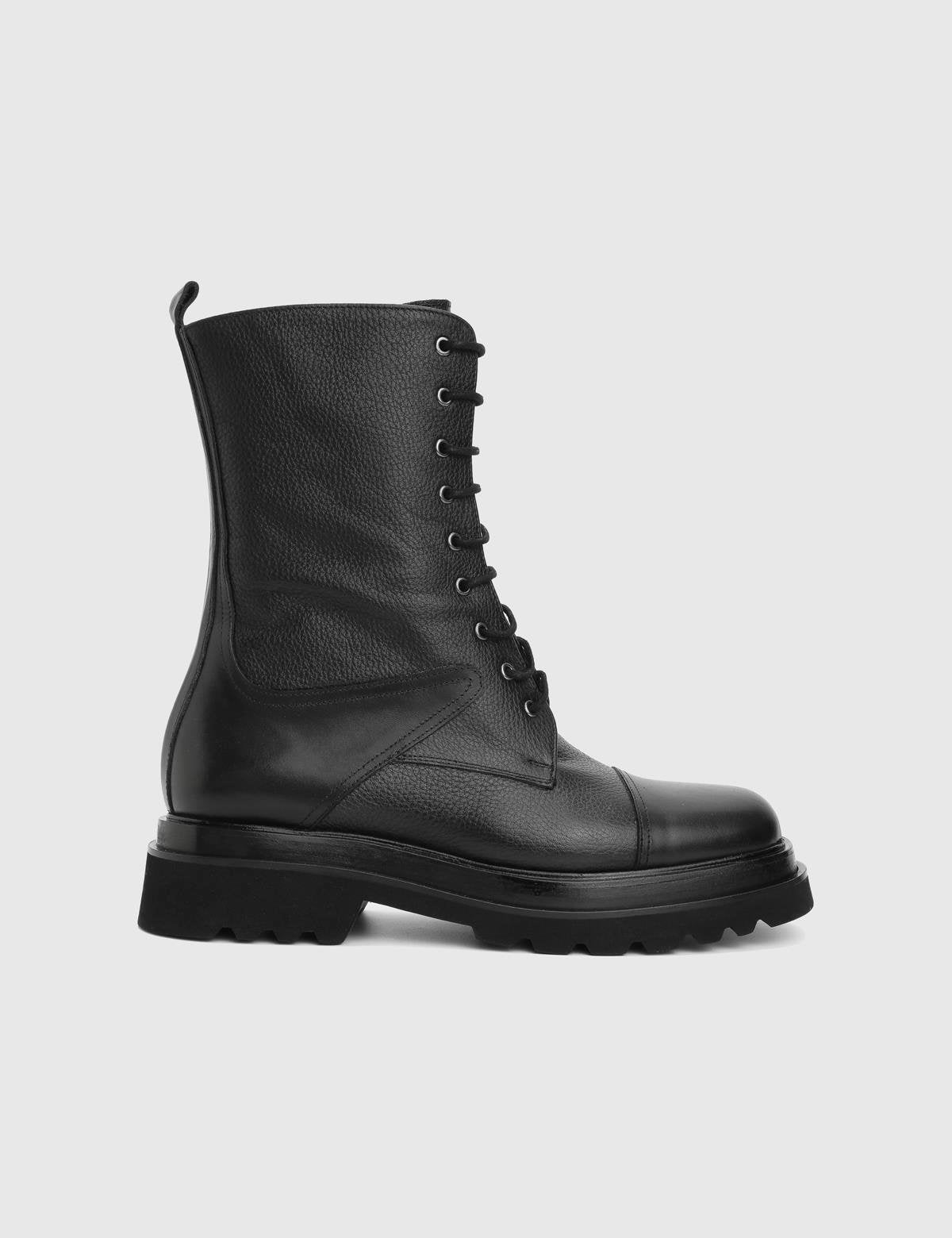 Elor Black Leather Men's Boot
