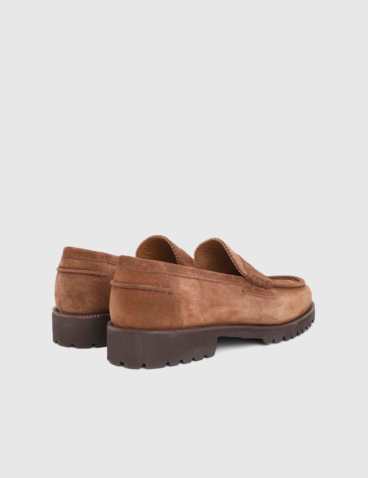 Erjon Saddle Brown Suede Leather Men's Loafer