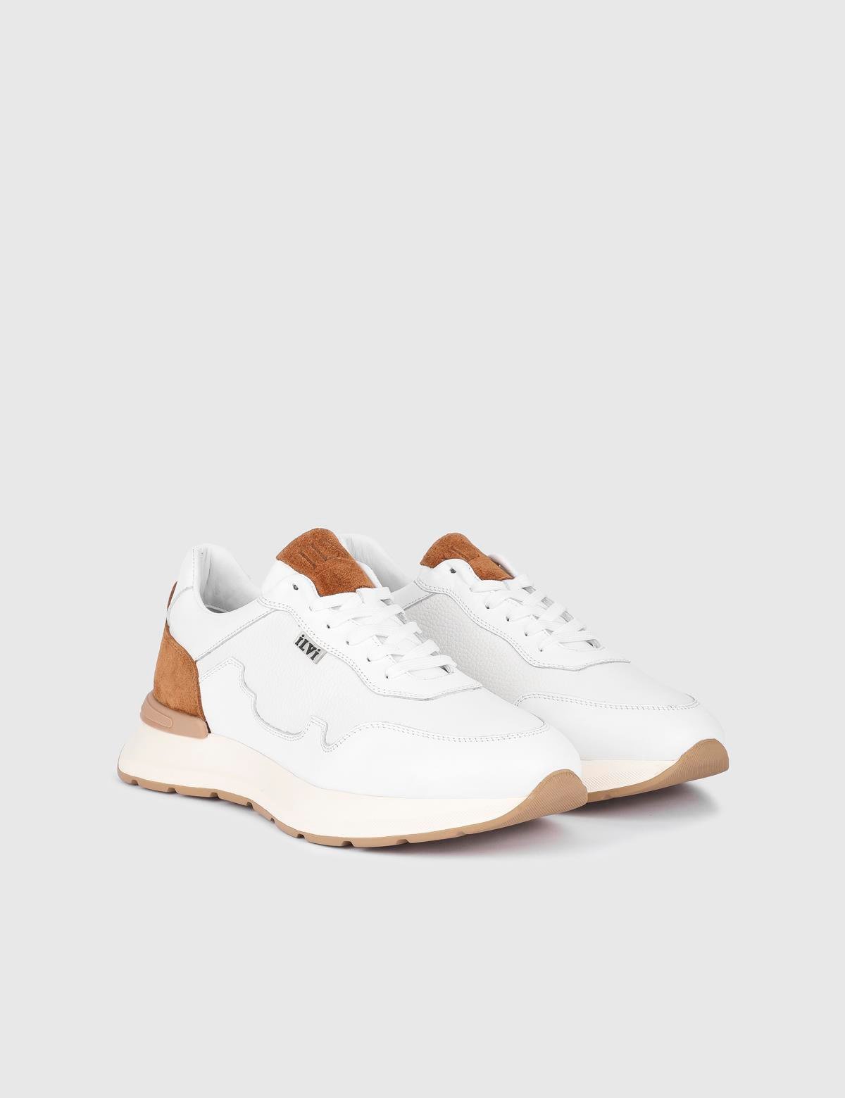 Faes White Leather Men's Sneaker