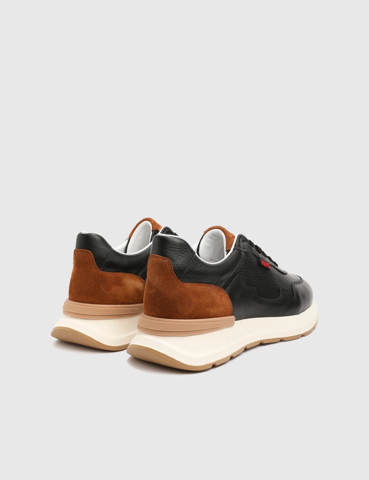 Faes Black Leather Men's Sneaker