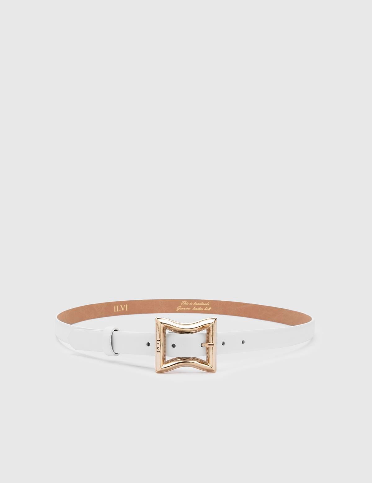 Fidelya White Leather Women's Belt