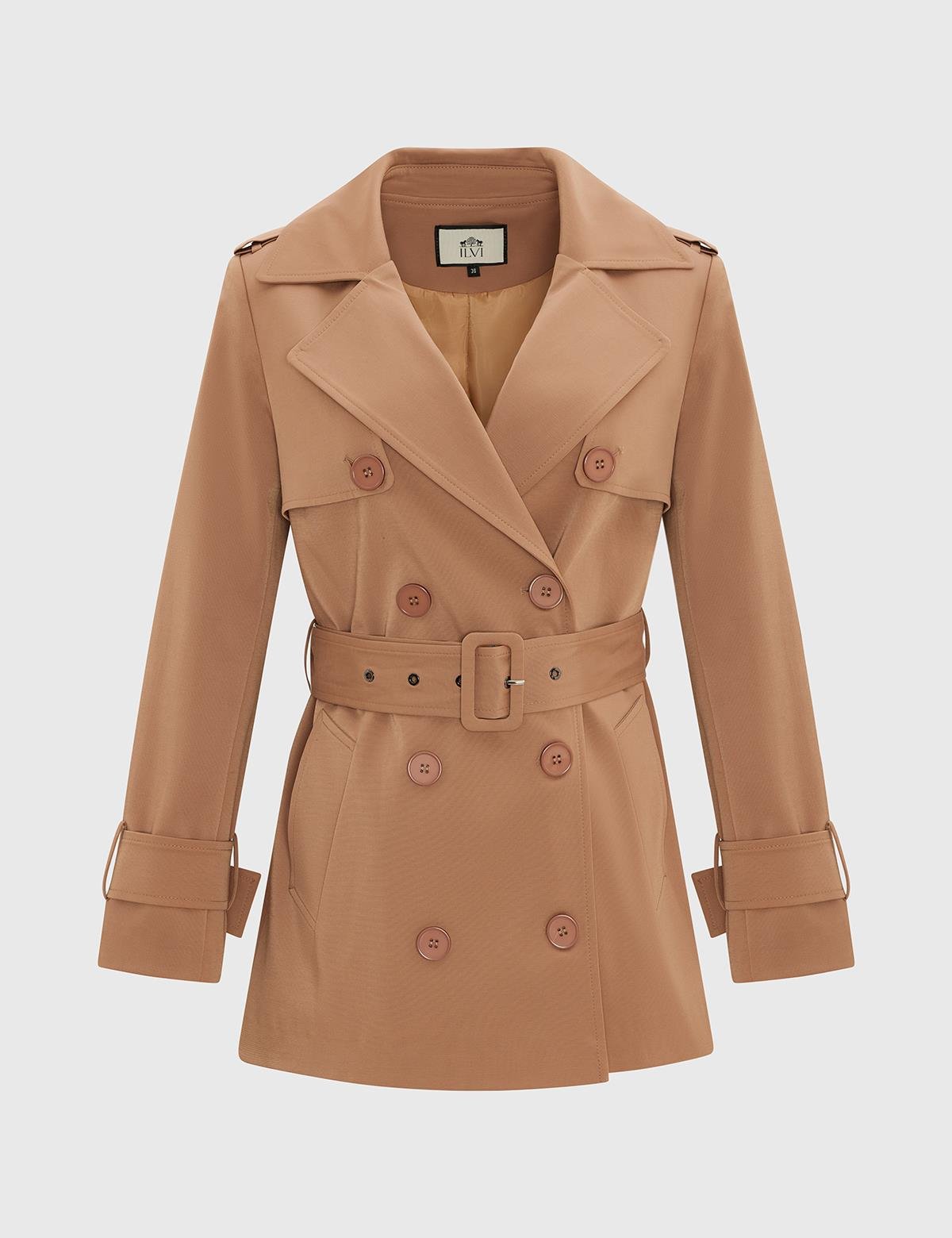 Fonda Camel Women's Trench Coat