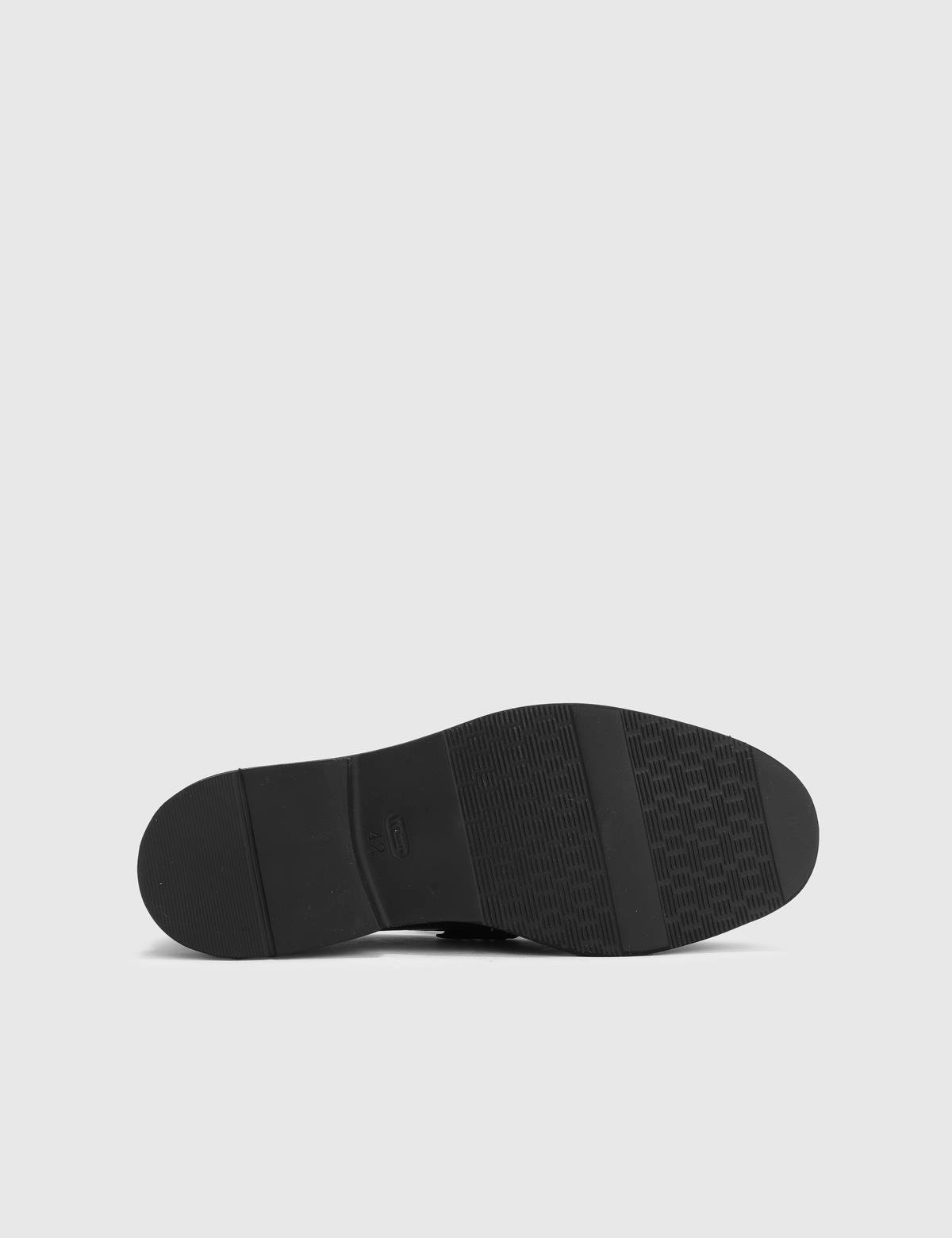 Franck Black Leather-Crocodile Leather Men's Loafer