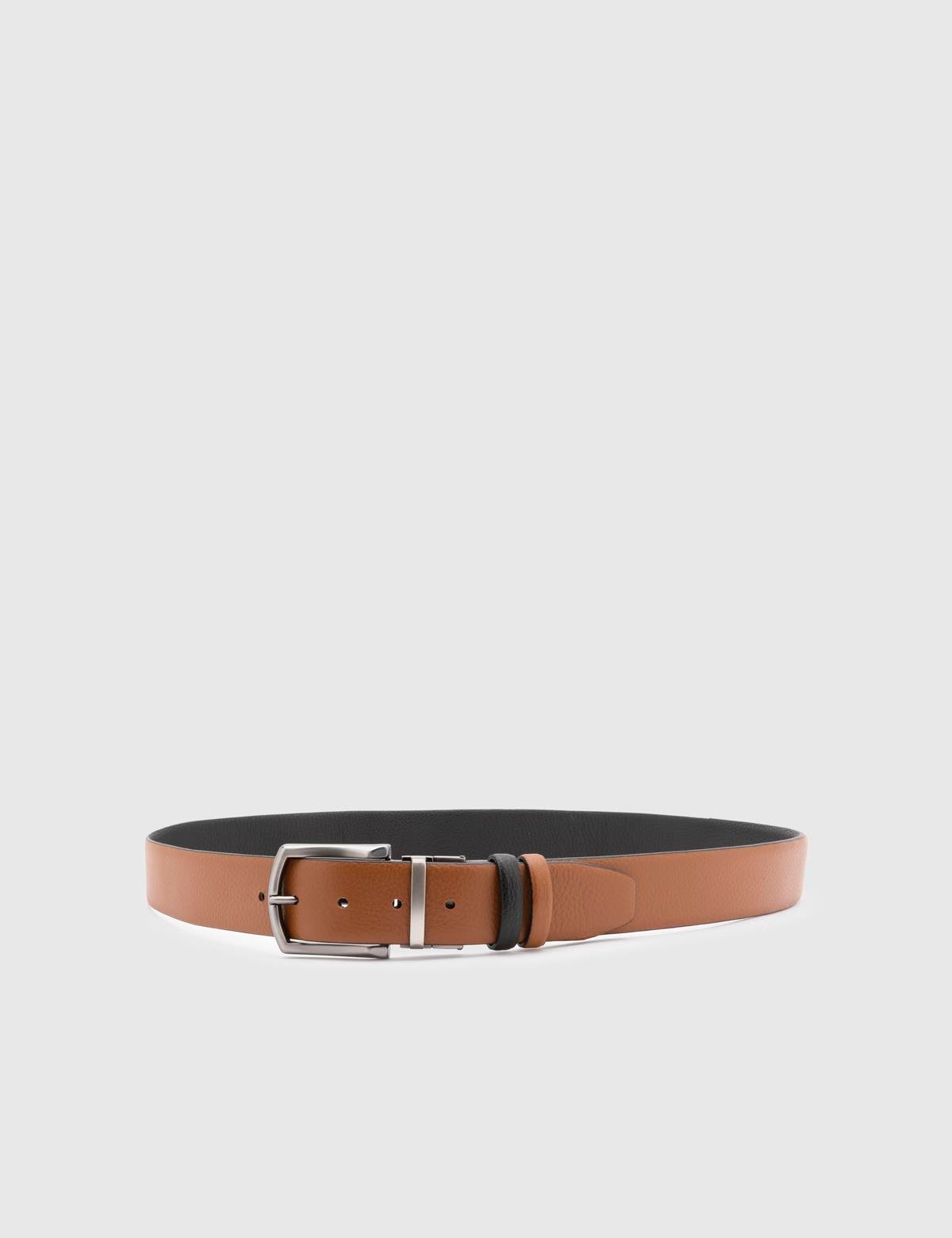 Galloway Black-Saddle Brown Floater Leather Men's Belt