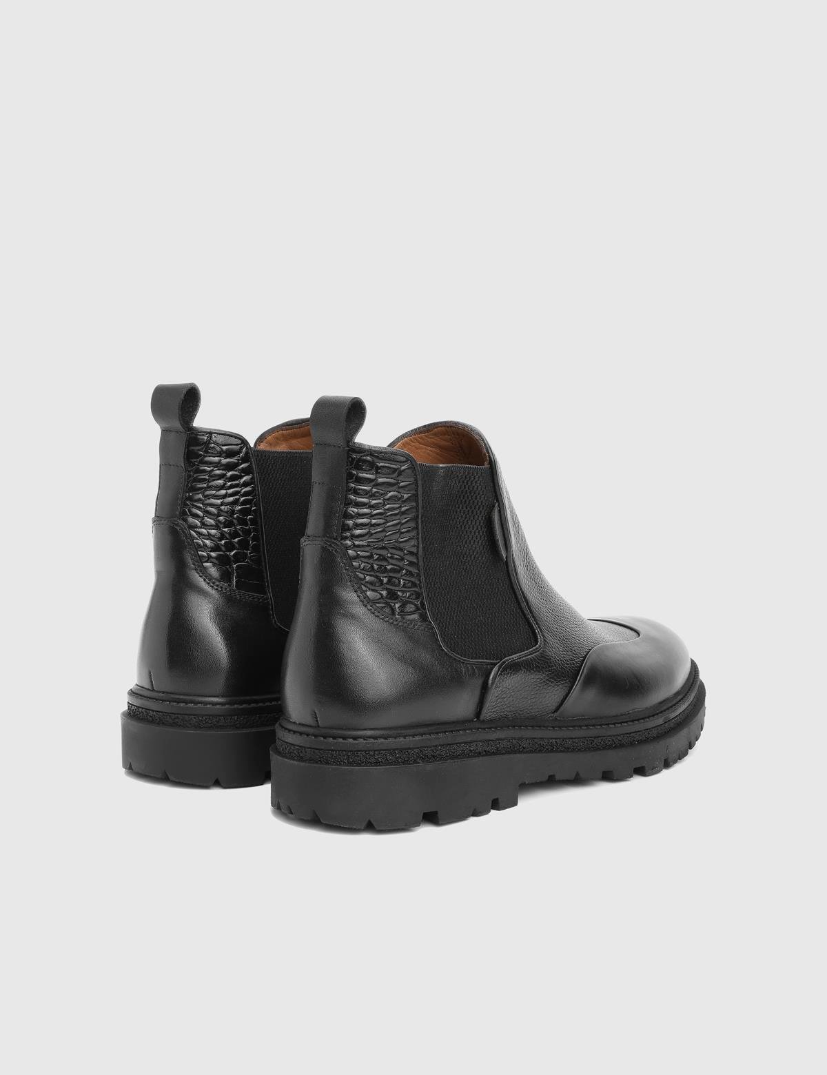 Gelson Black Leather Men's Boot