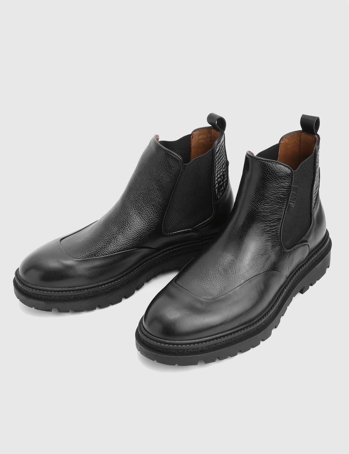 Gelson Black Leather Men's Boot