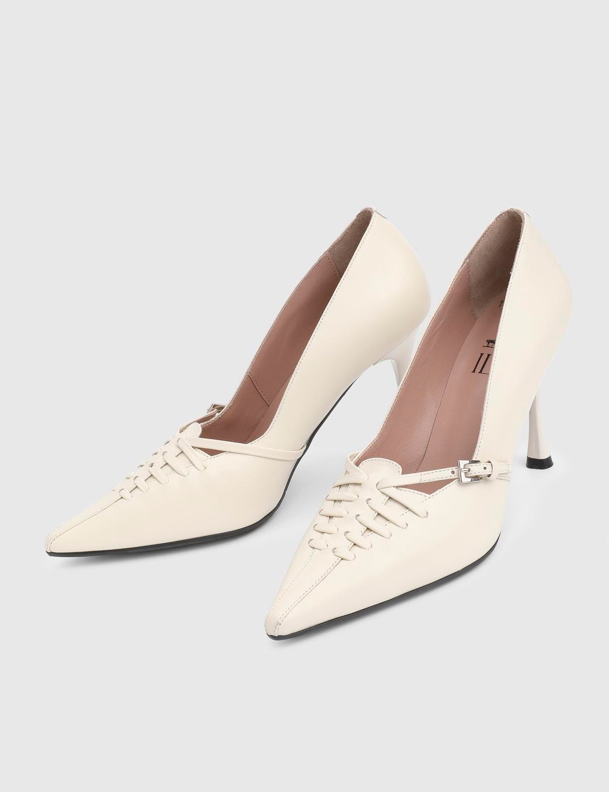 Geny Cream Leather Women's Pump