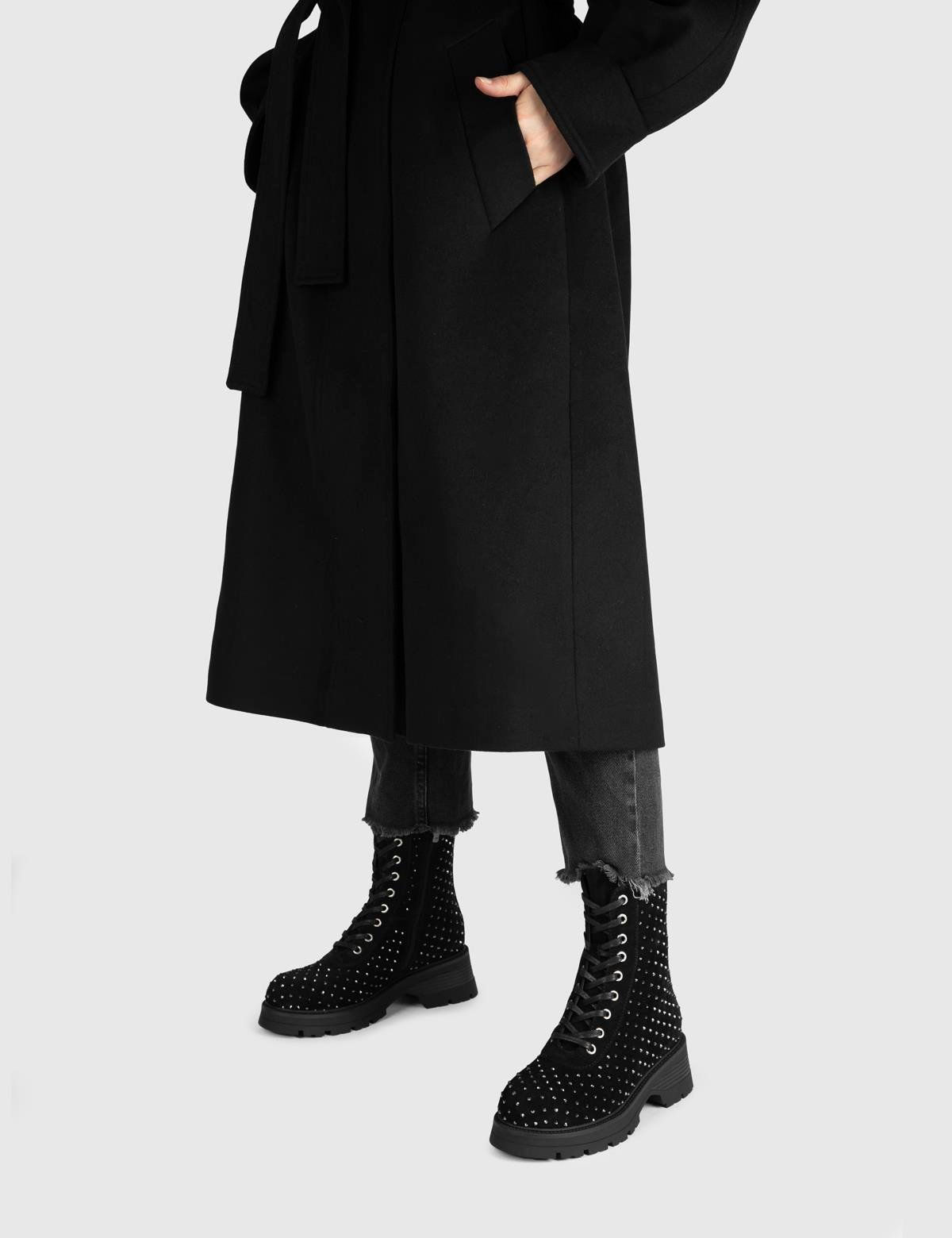 Gerno Black Suede Leather Women's Boot