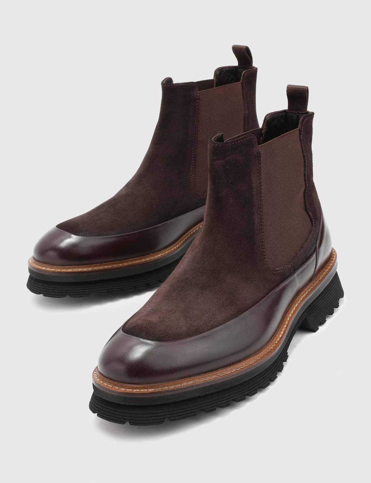 Geum Brown Suede Leather Men's Boot