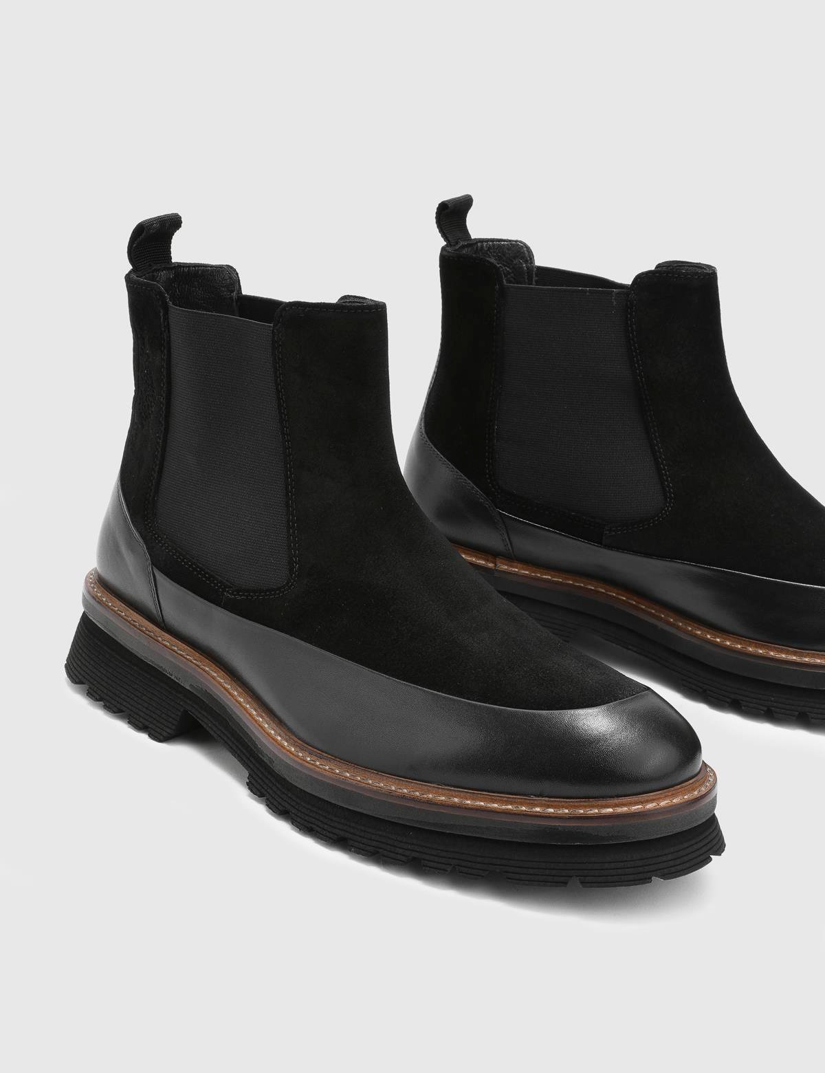 Geum Black Suede Leather Men's Boot