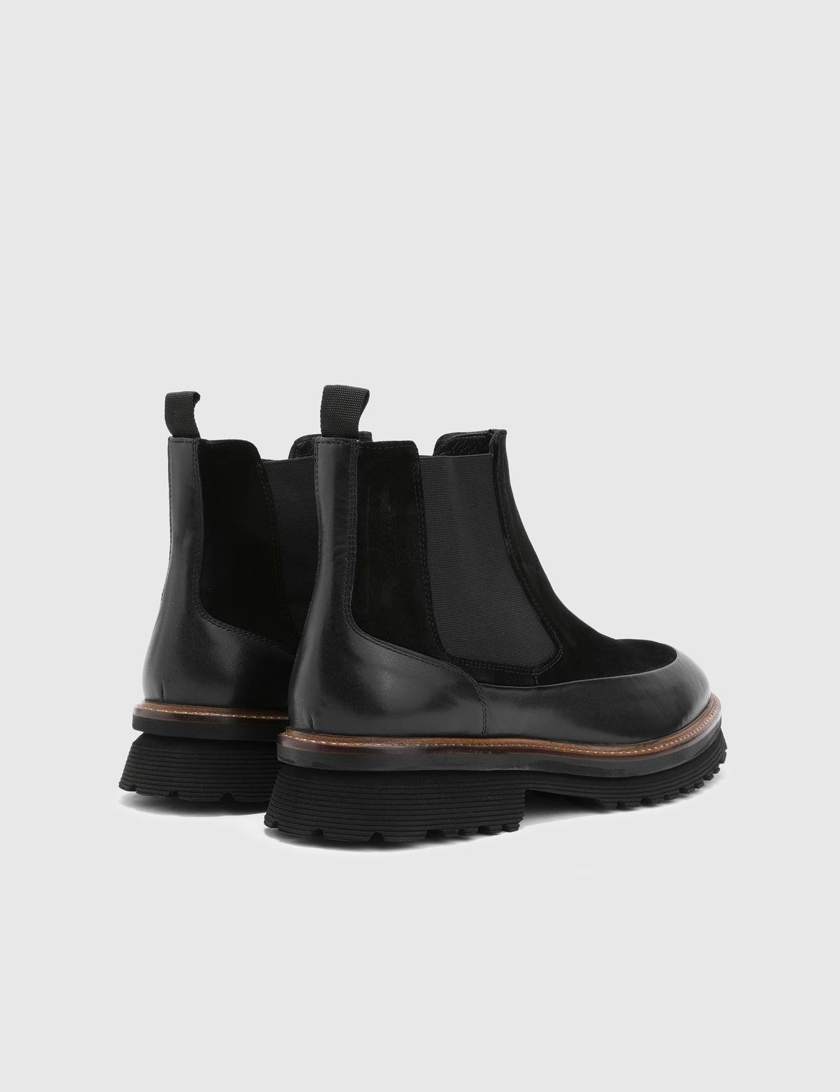 Geum Black Suede Leather Men's Boot