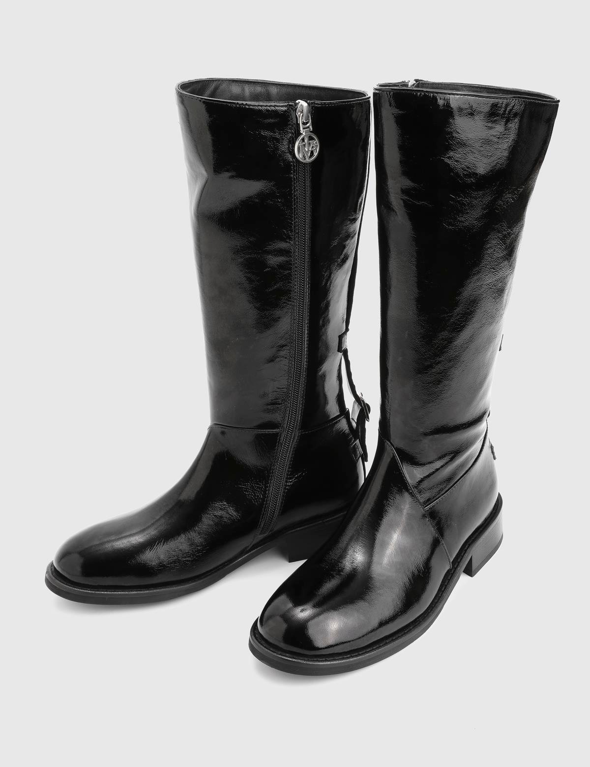 Giviti Black Patent Leather Women's High Boot