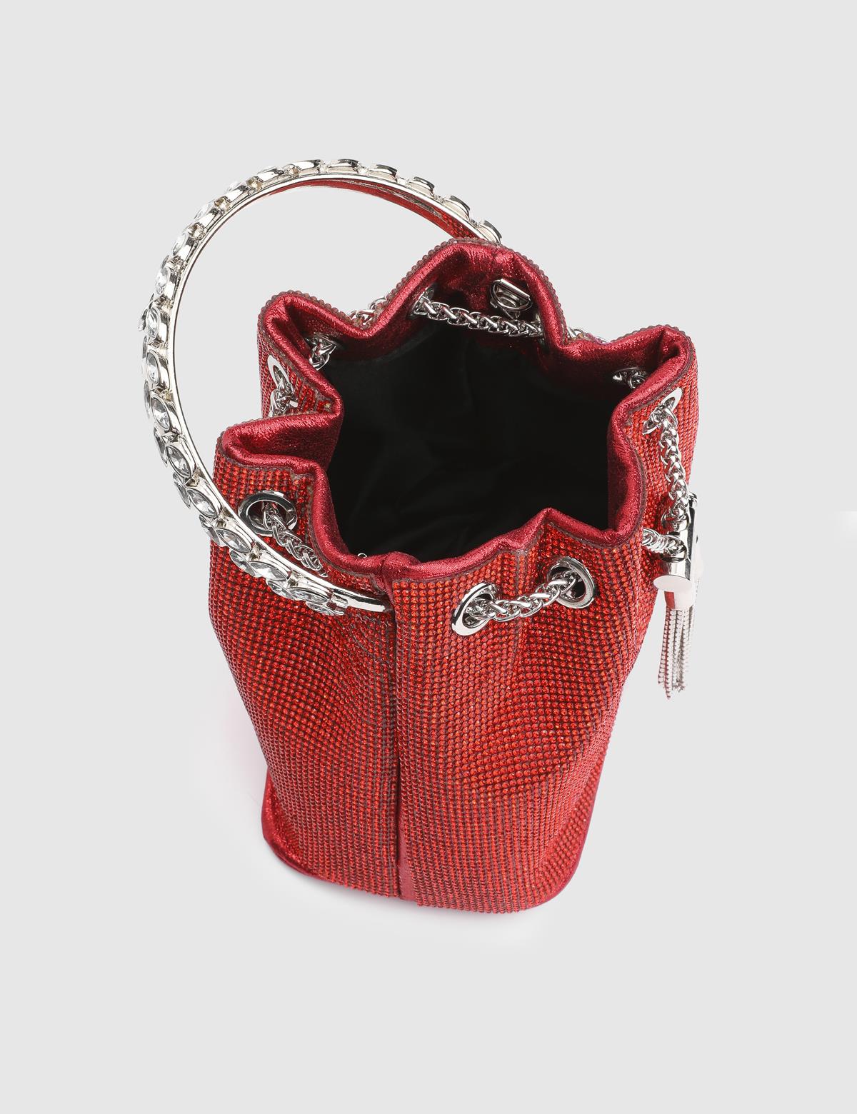 Gores Red Women's Handbag with Stones