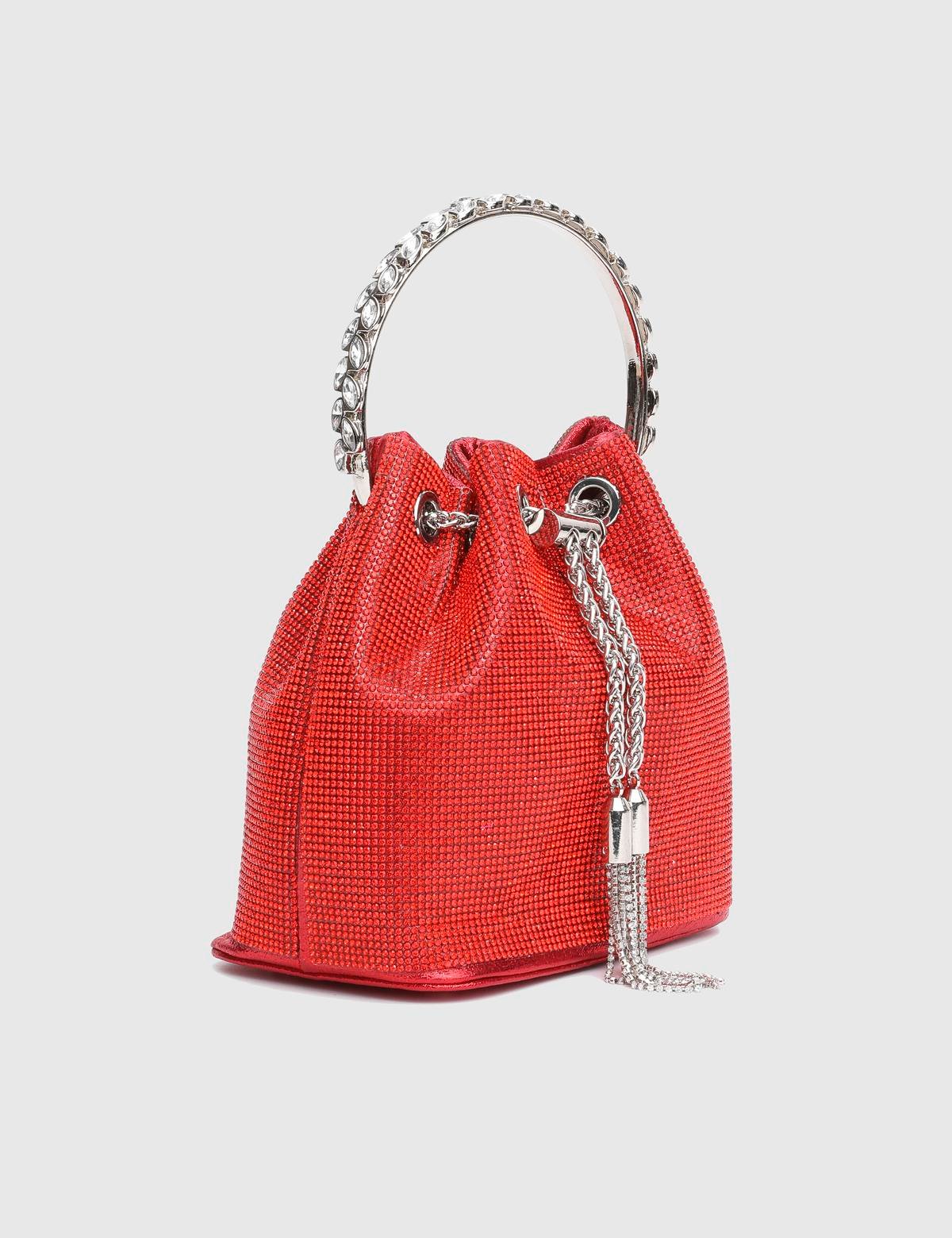 Gores Red Women's Handbag with Stones