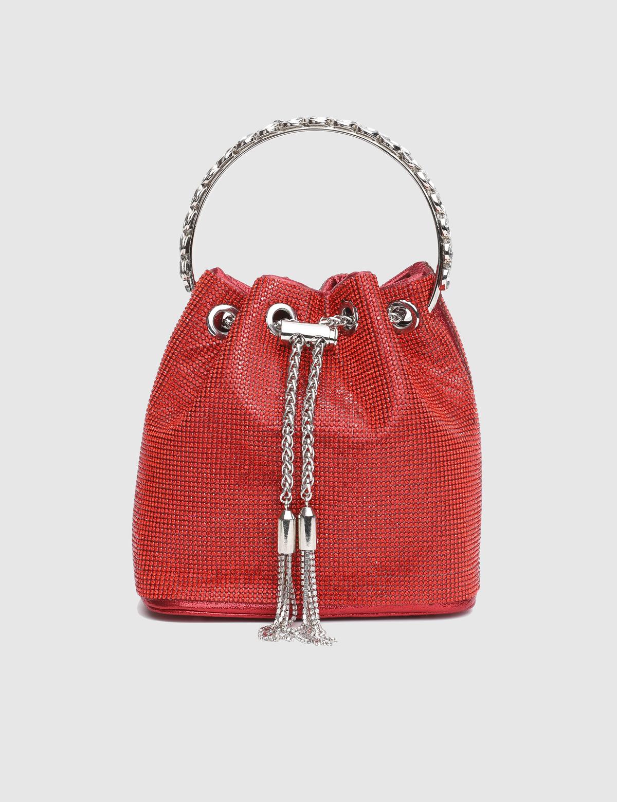 Gores Red Women's Handbag with Stones