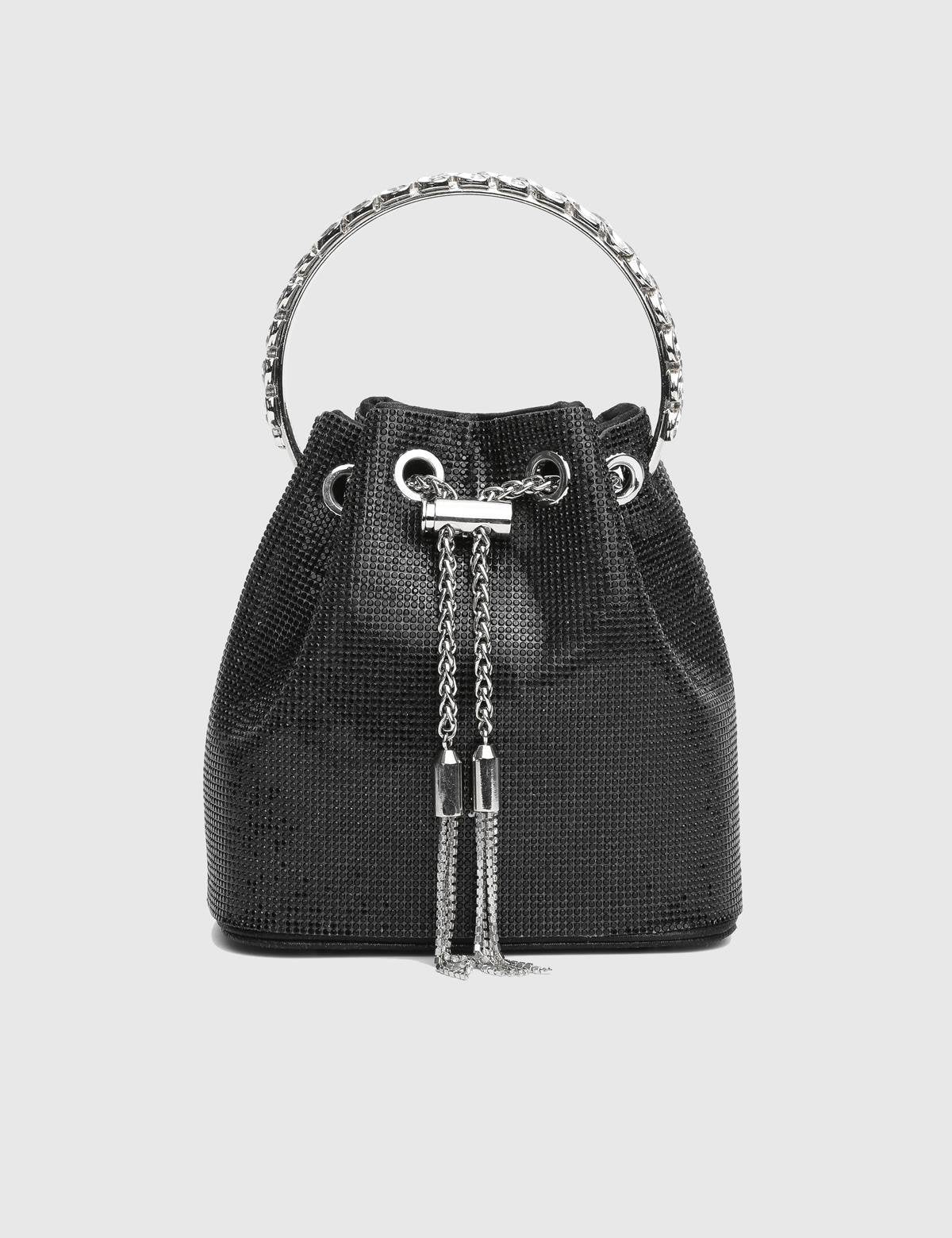 Gores Black Women's Handbag with Stones