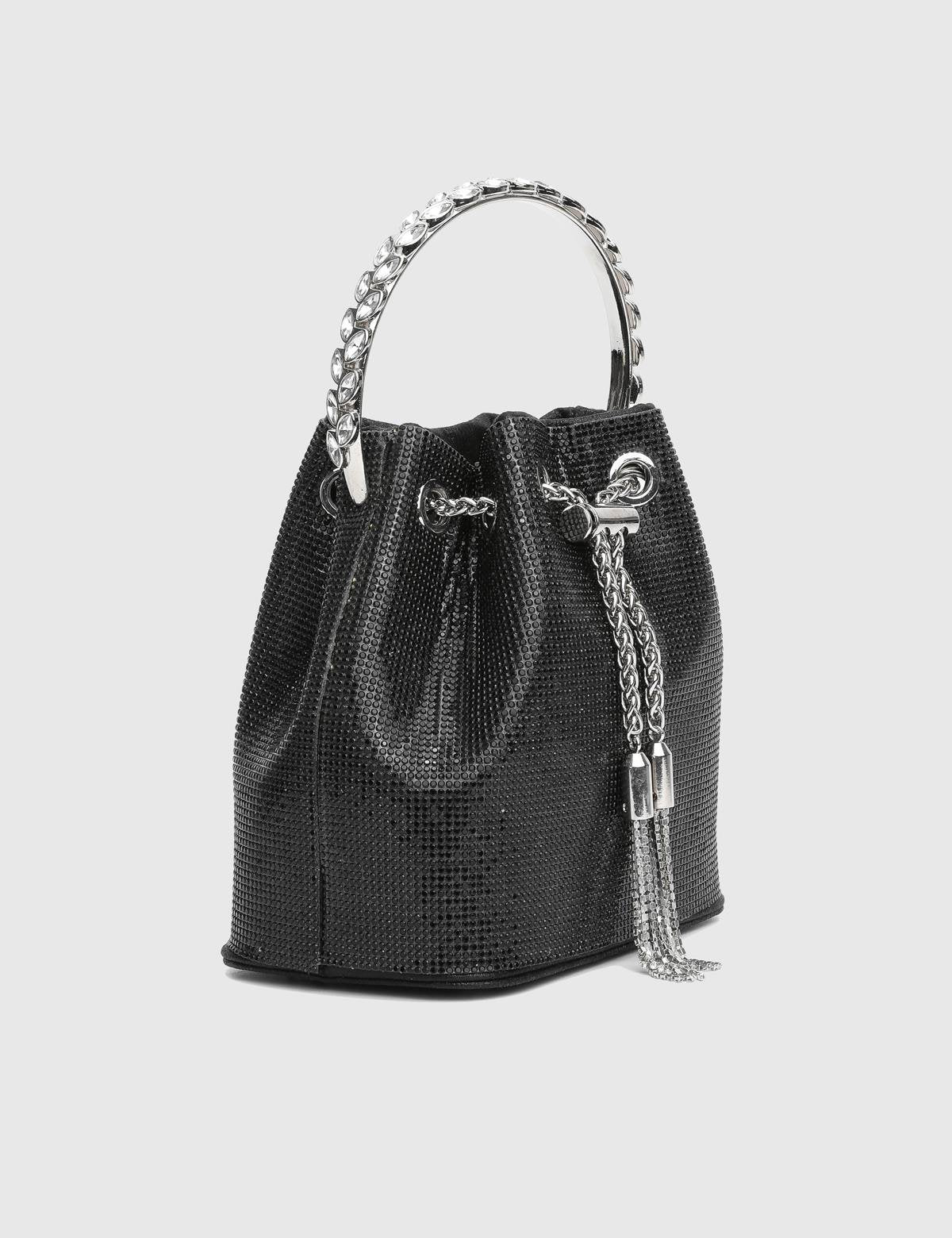 Gores Black Women's Handbag with Stones