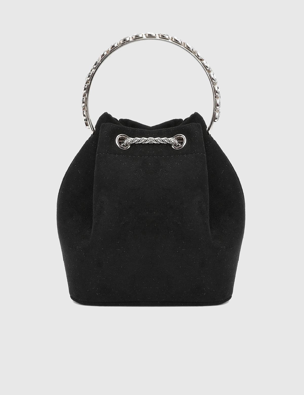Gores Black Suede Women's Handbag with Stones