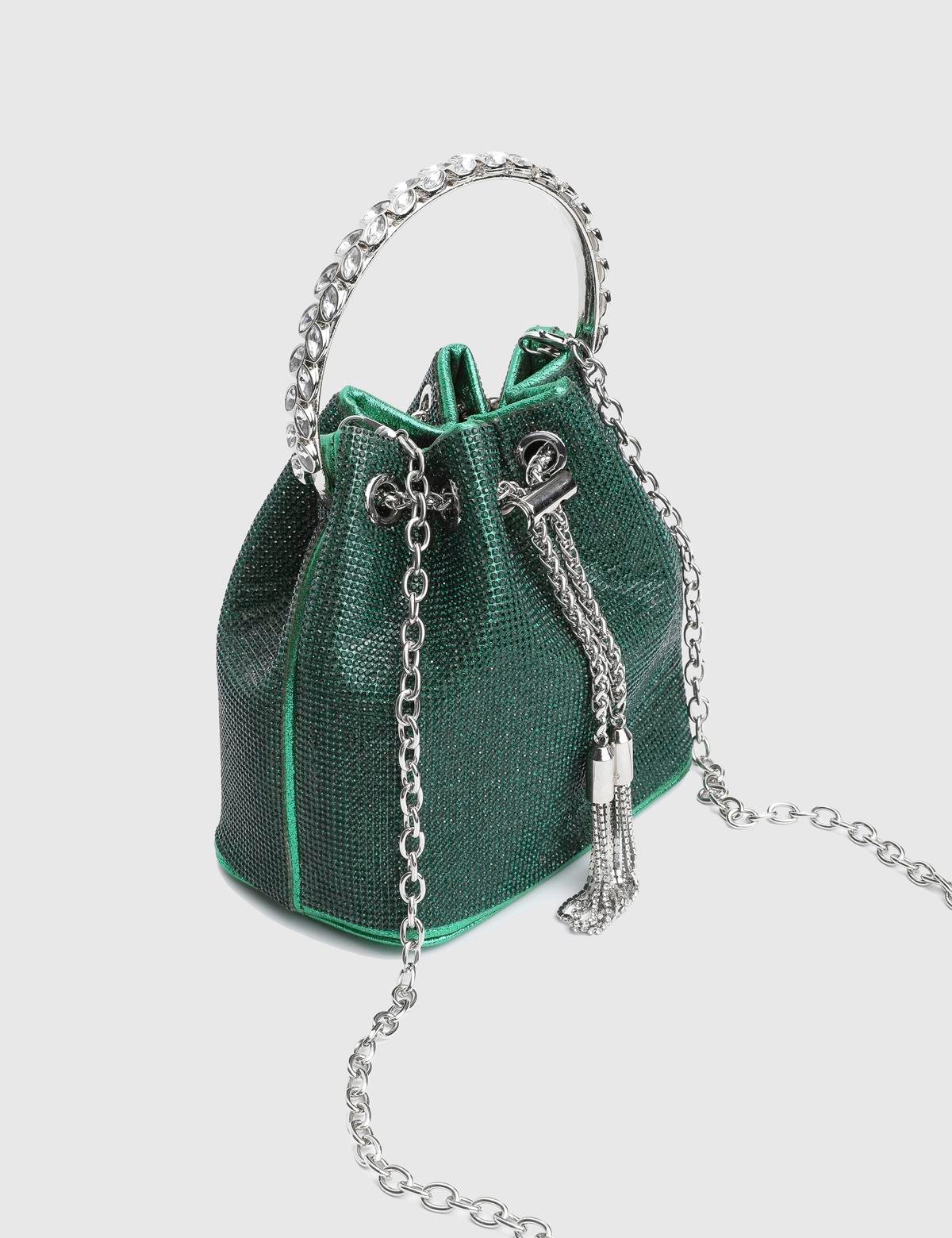 Gores Green Women's Handbag with Stones