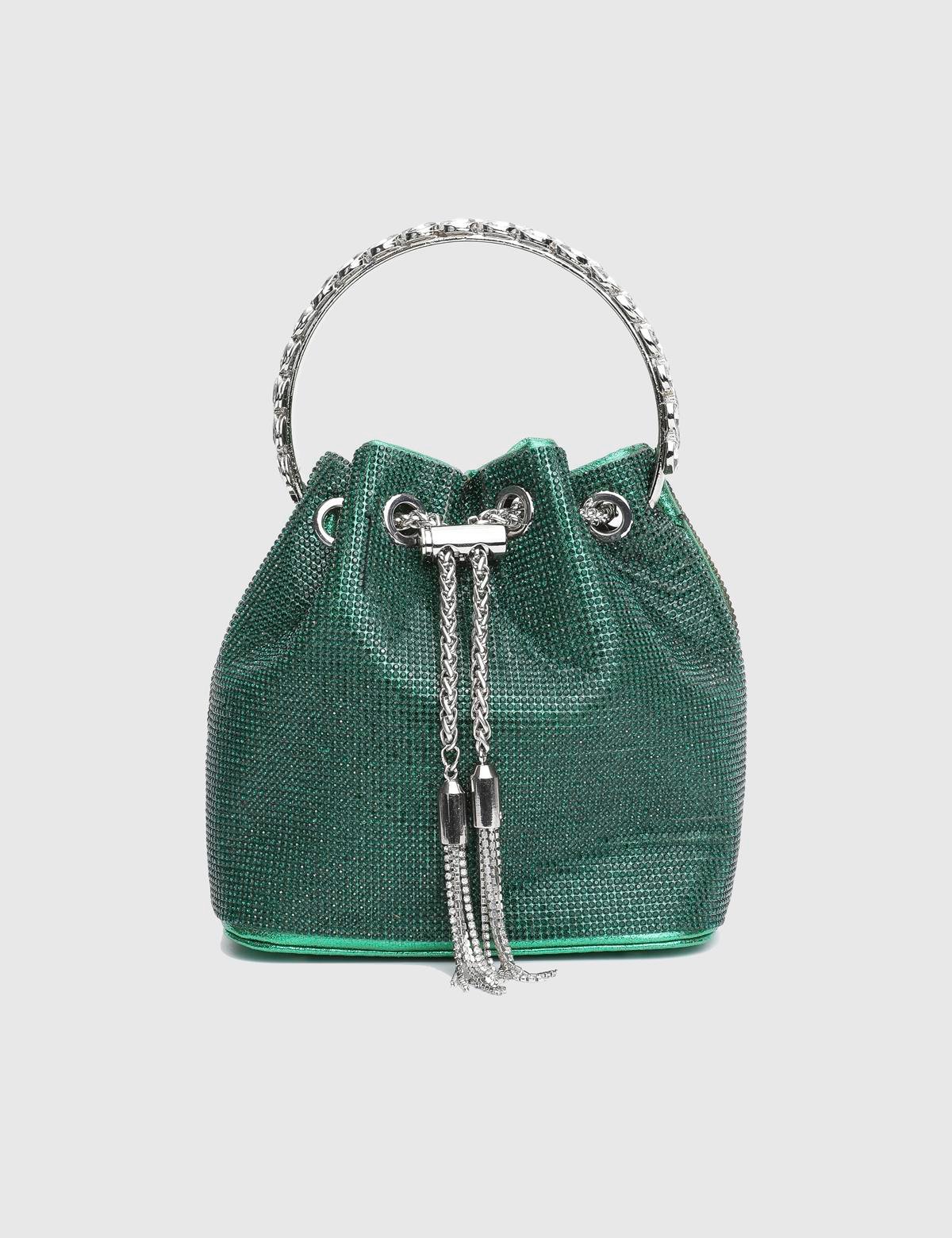 Gores Green Women's Handbag with Stones