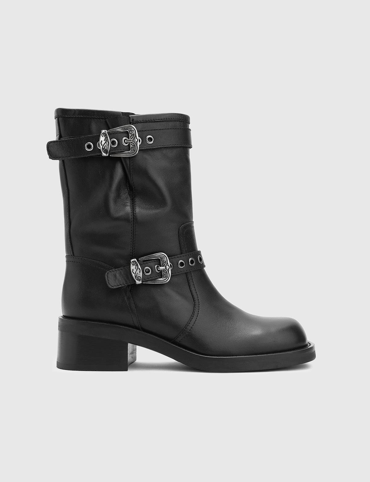 Grazia Black Leather Women's Boot