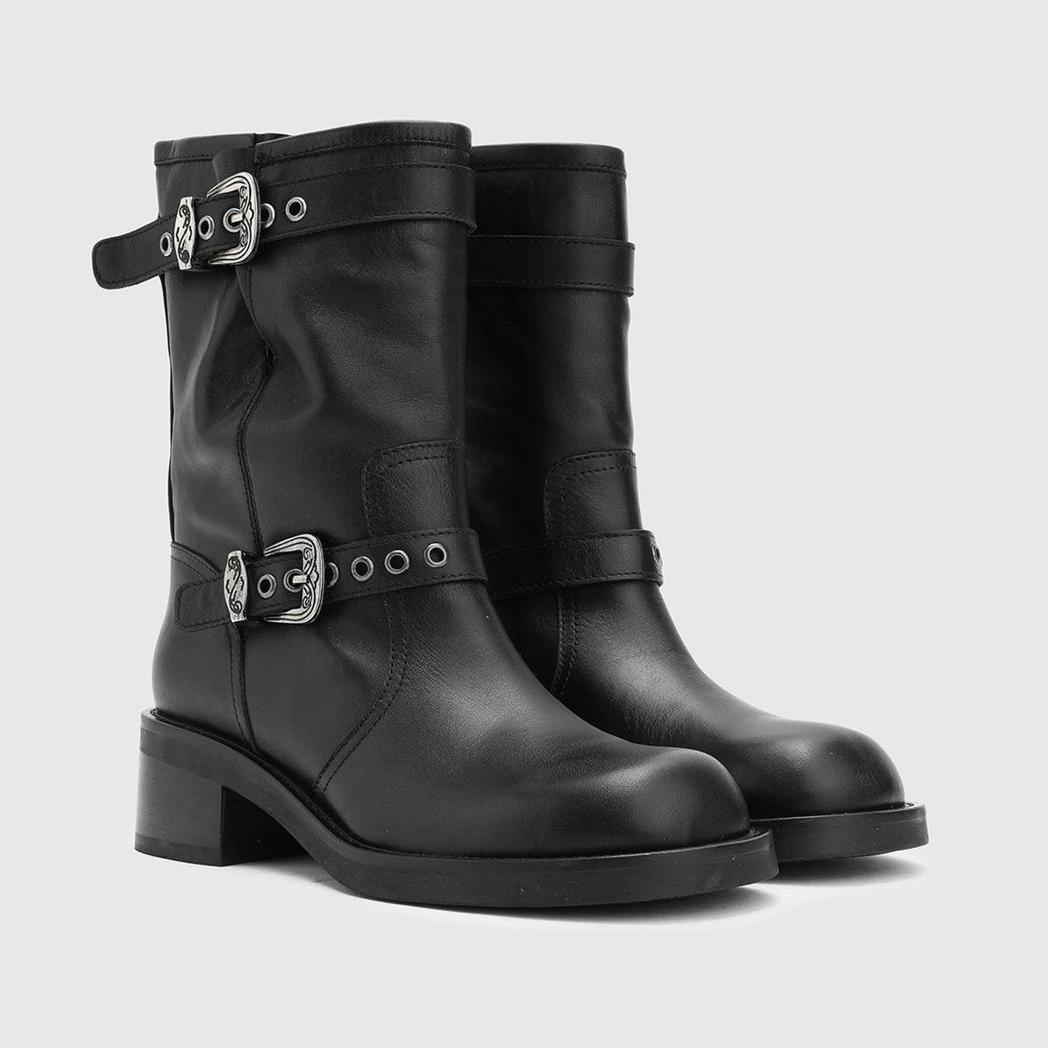 Grazia Damenstiefel aus schwarzem Leder