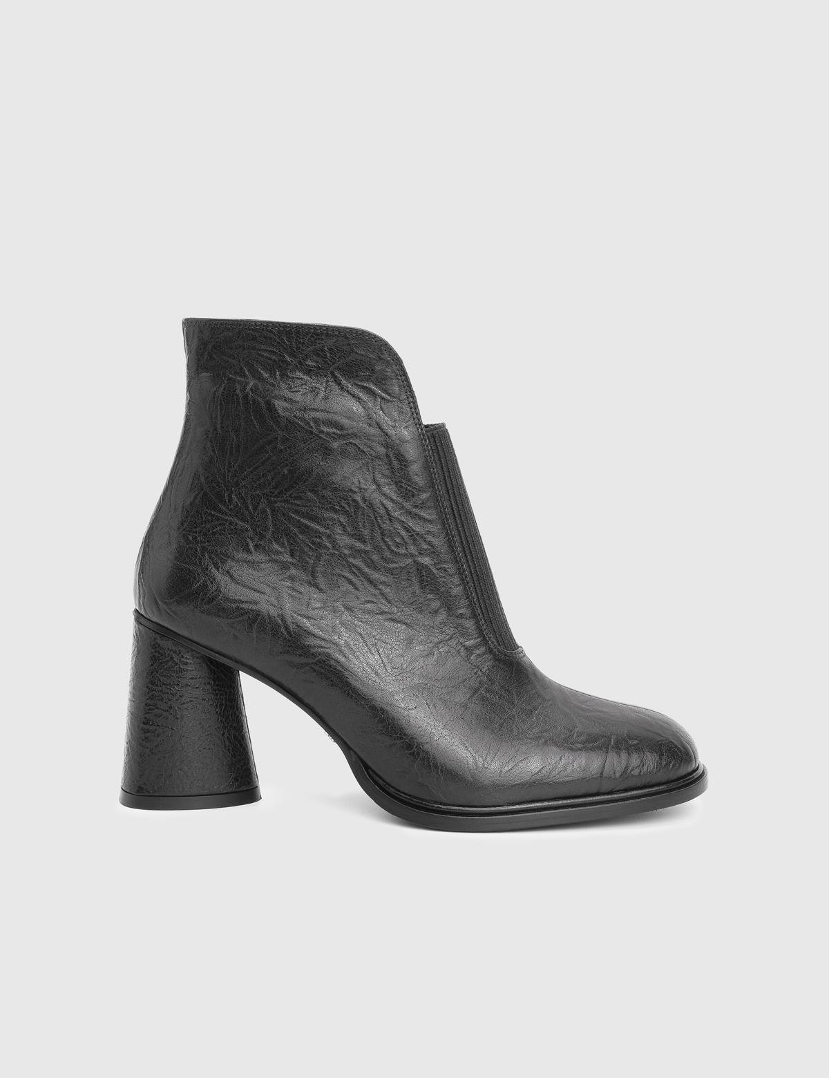 Greg Black Crazy Leather Women's Heeled Boot