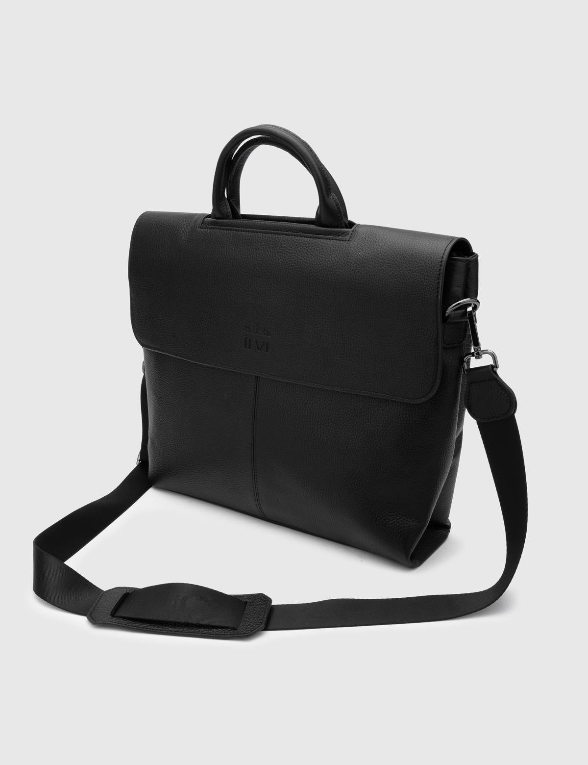 Guido Black Floater Leather Men's Handbag