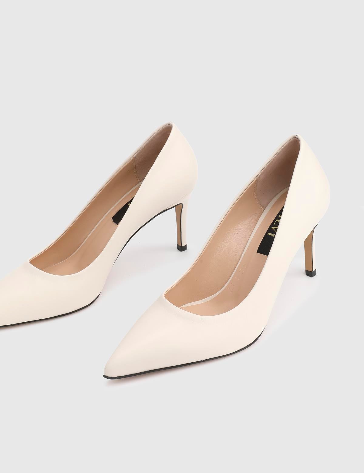 Haidee Beige Leather Women's Stiletto