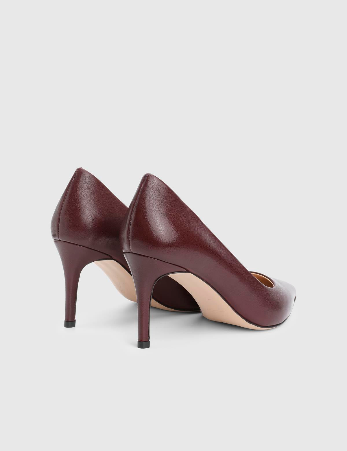 Haidee Burgundy Leather Women's Stiletto