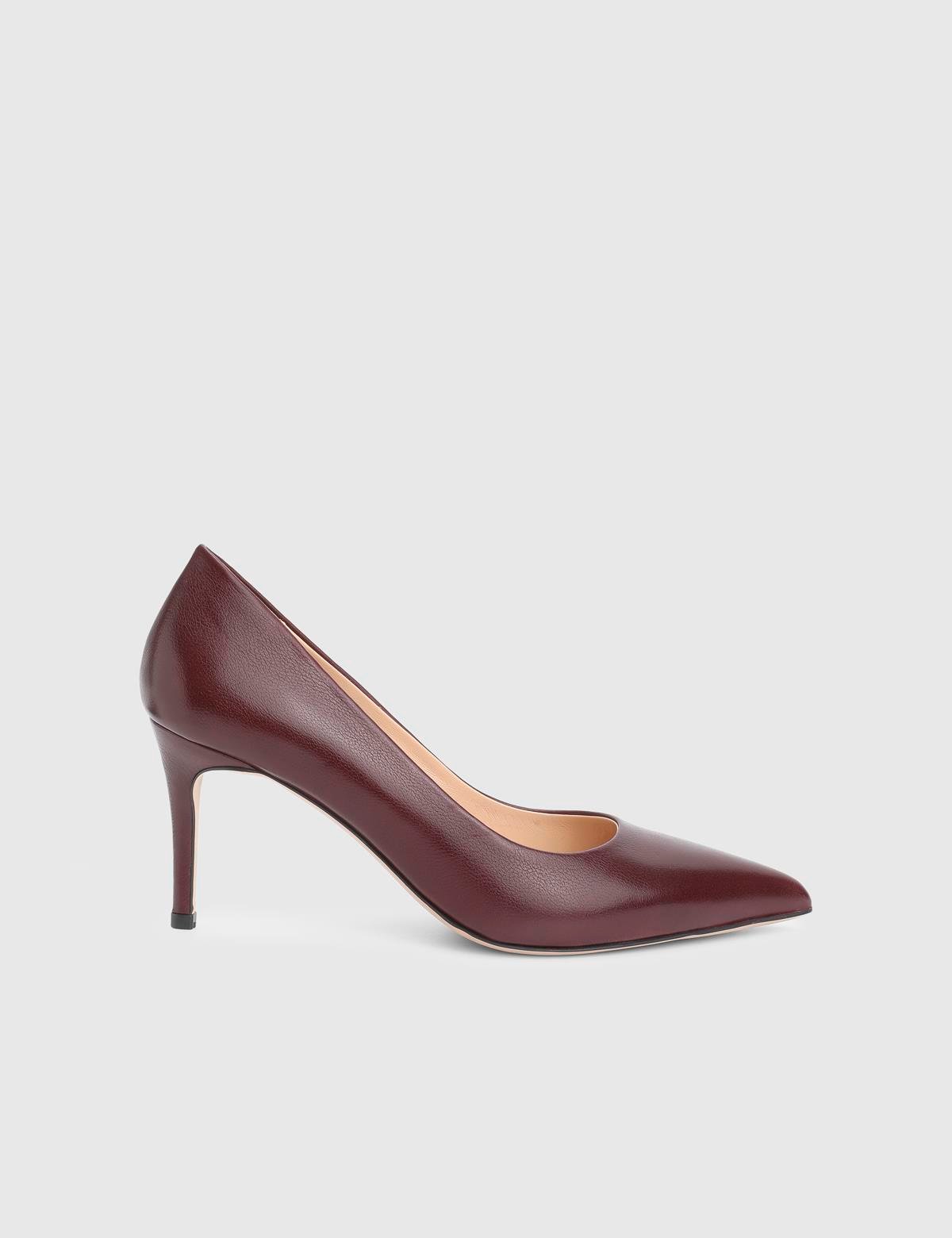 Haidee Burgundy Leather Women's Stiletto