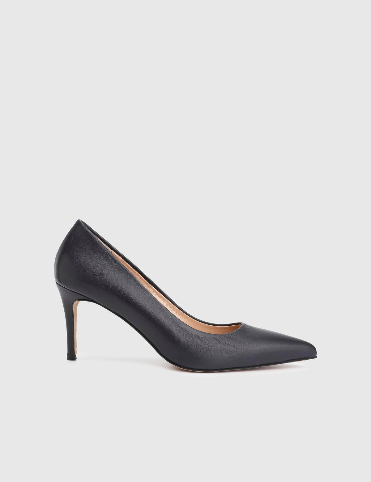 Haidee Navy Blue Leather Women's Stiletto