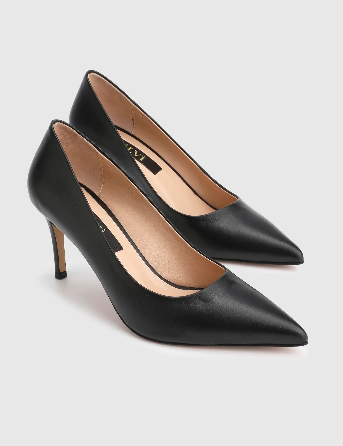 Haidee Black Leather Women's Stiletto