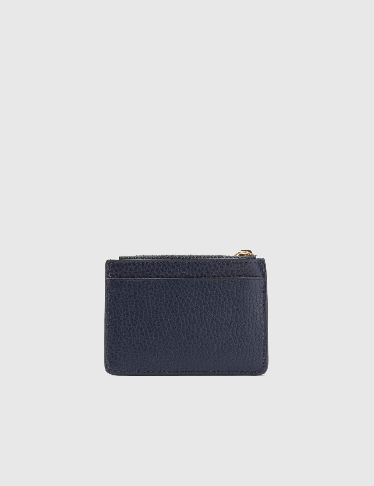 Houston Navy Blue Floater Leather Unisex Card Holder