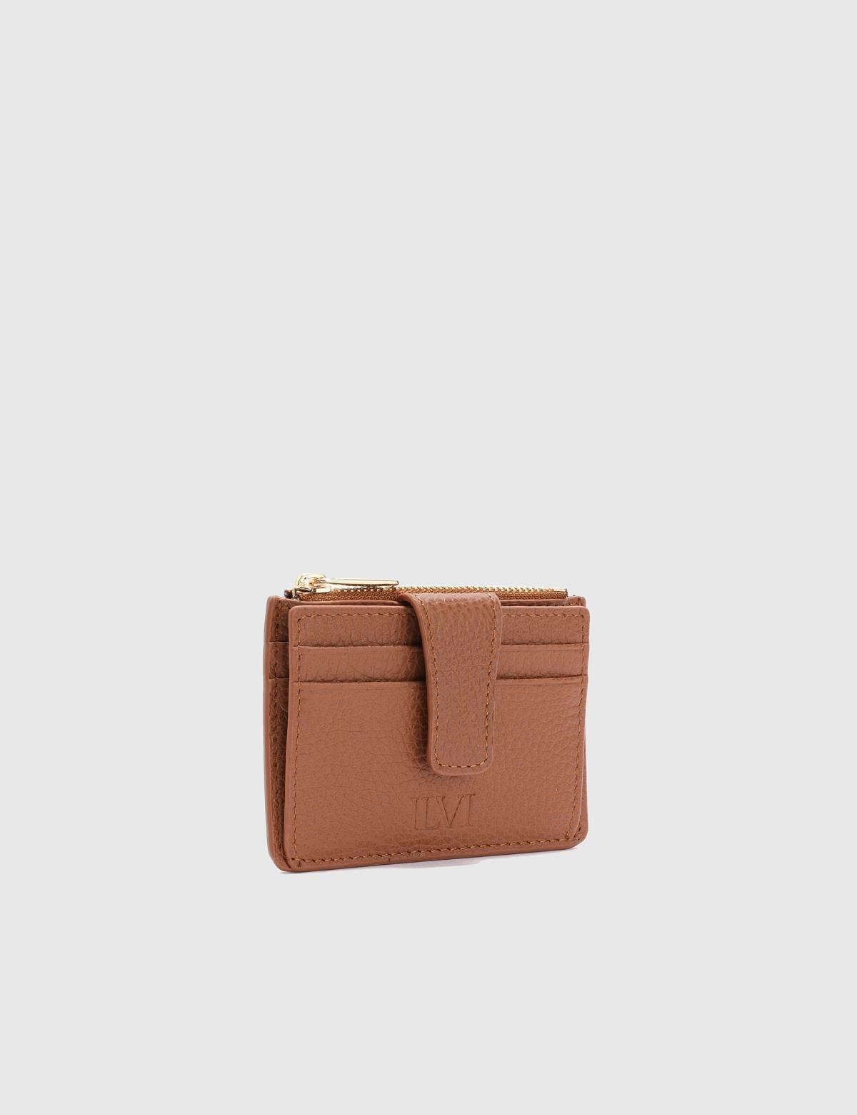 Houston Saddle Brown Floater Leather Unisex Card Holder