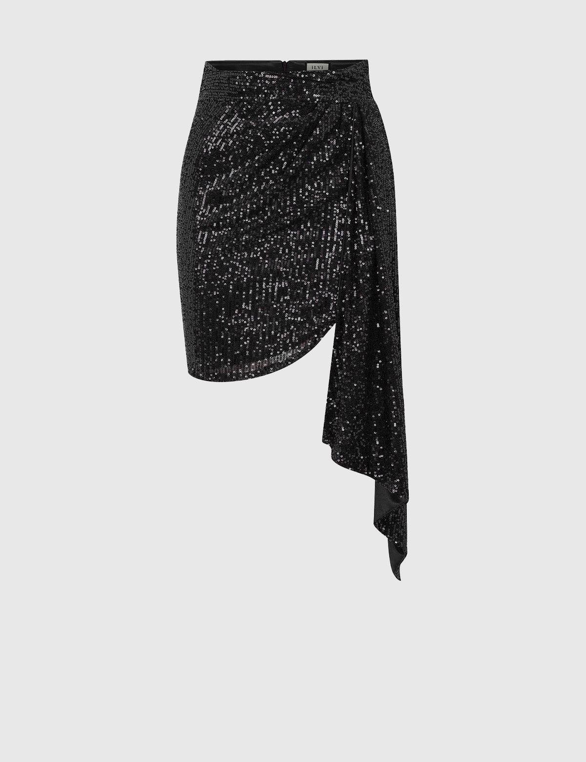 Hughes Black Women's Sequin Skirt