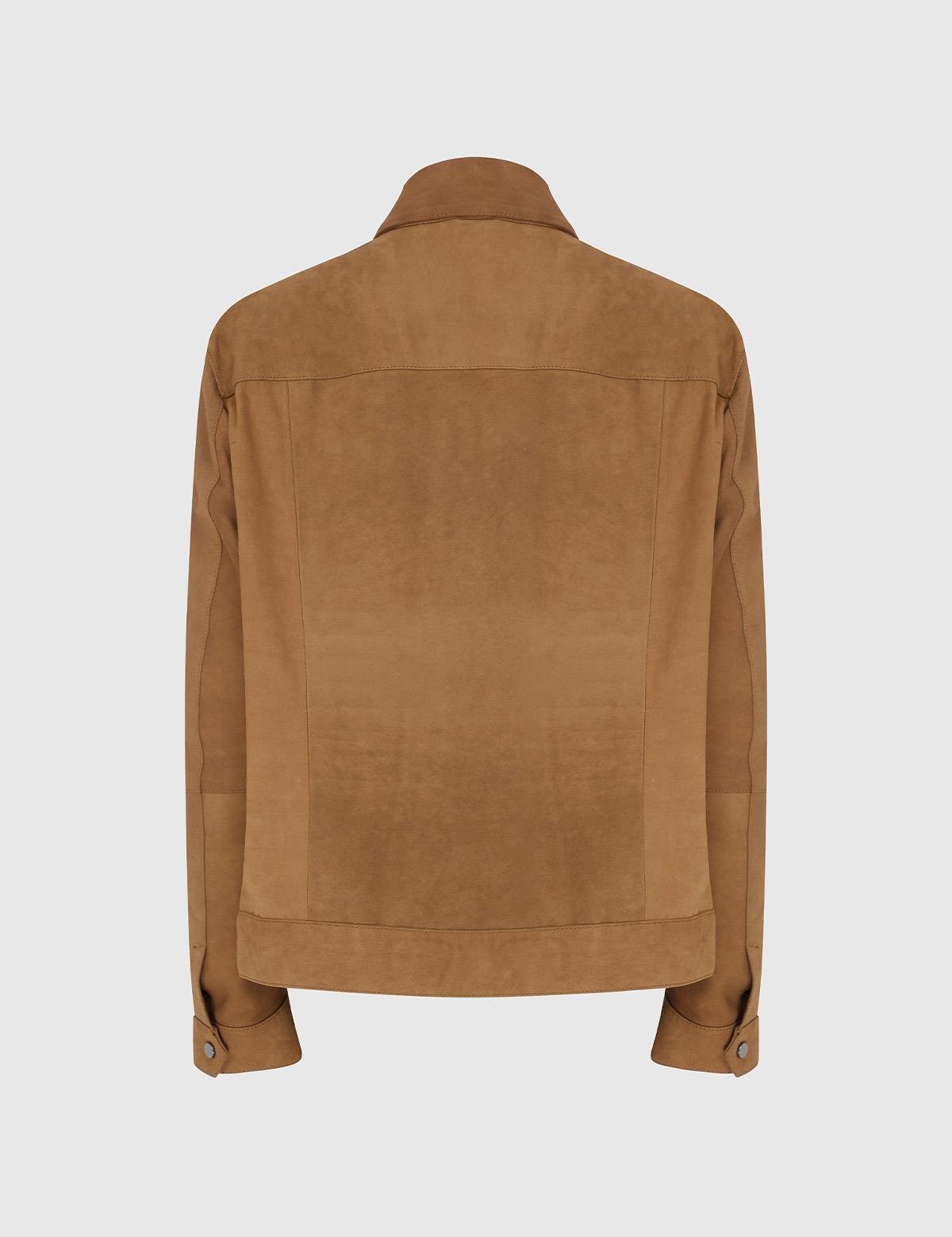 Javi Saddle Brown Suede Men's Leather Jacket