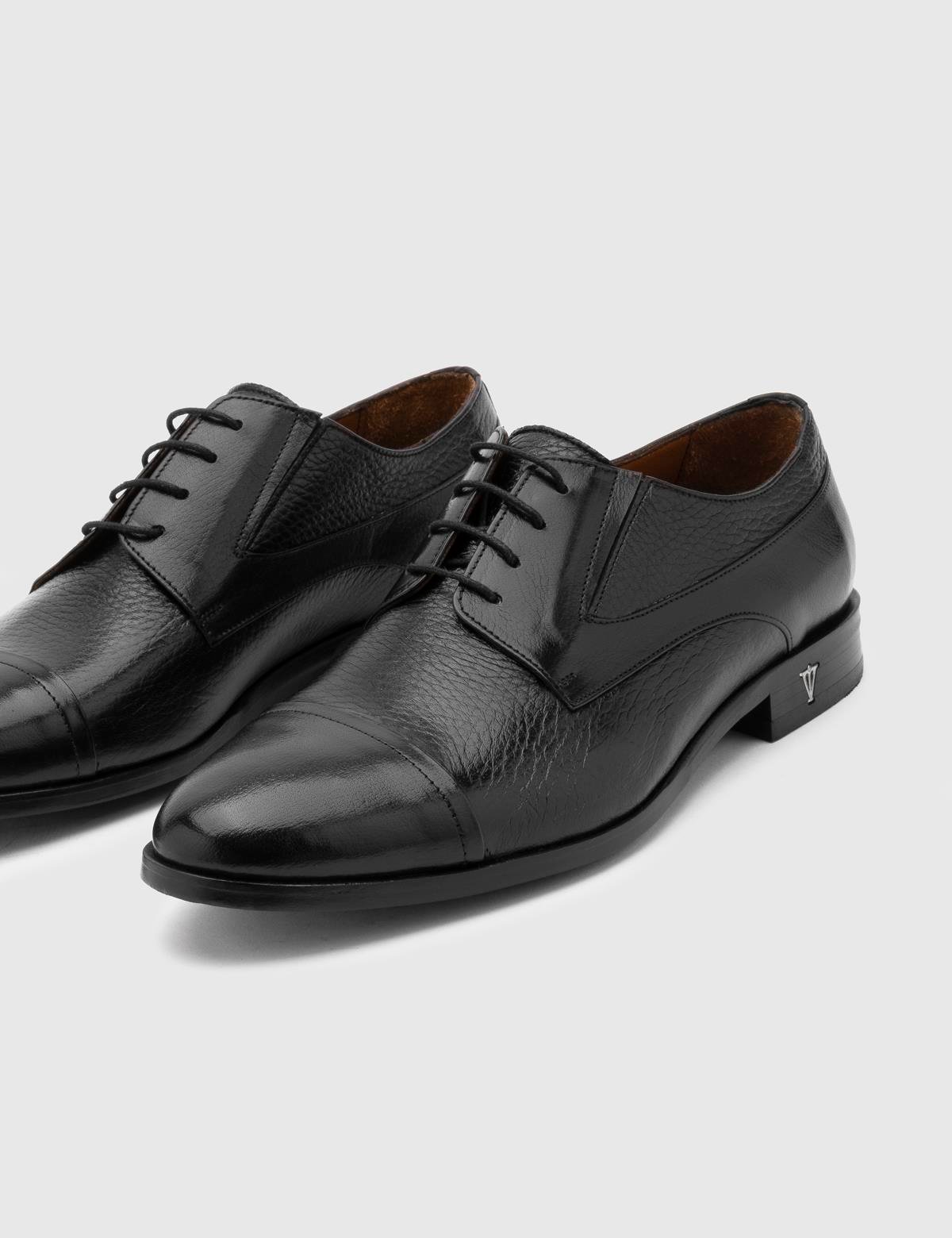 Jelani Black Buffalo-Deer Leder Derby Schuh für Herren