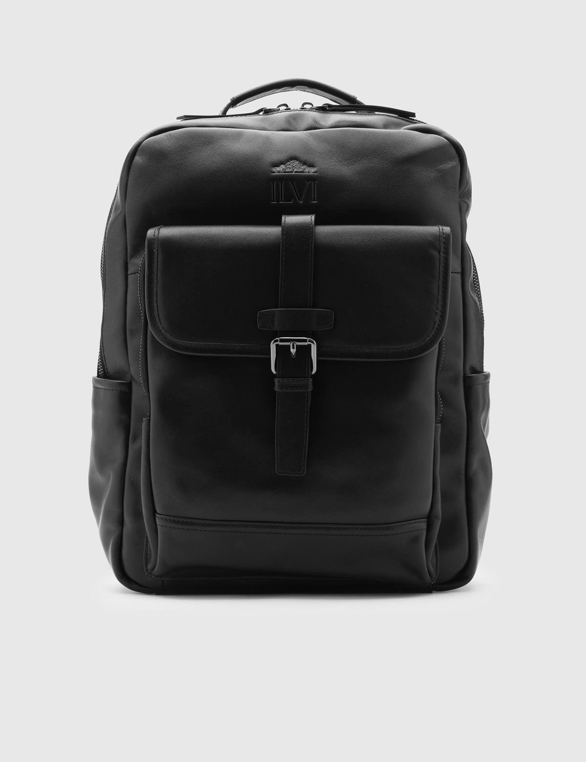 Jello Black Leather Men's Backpack
