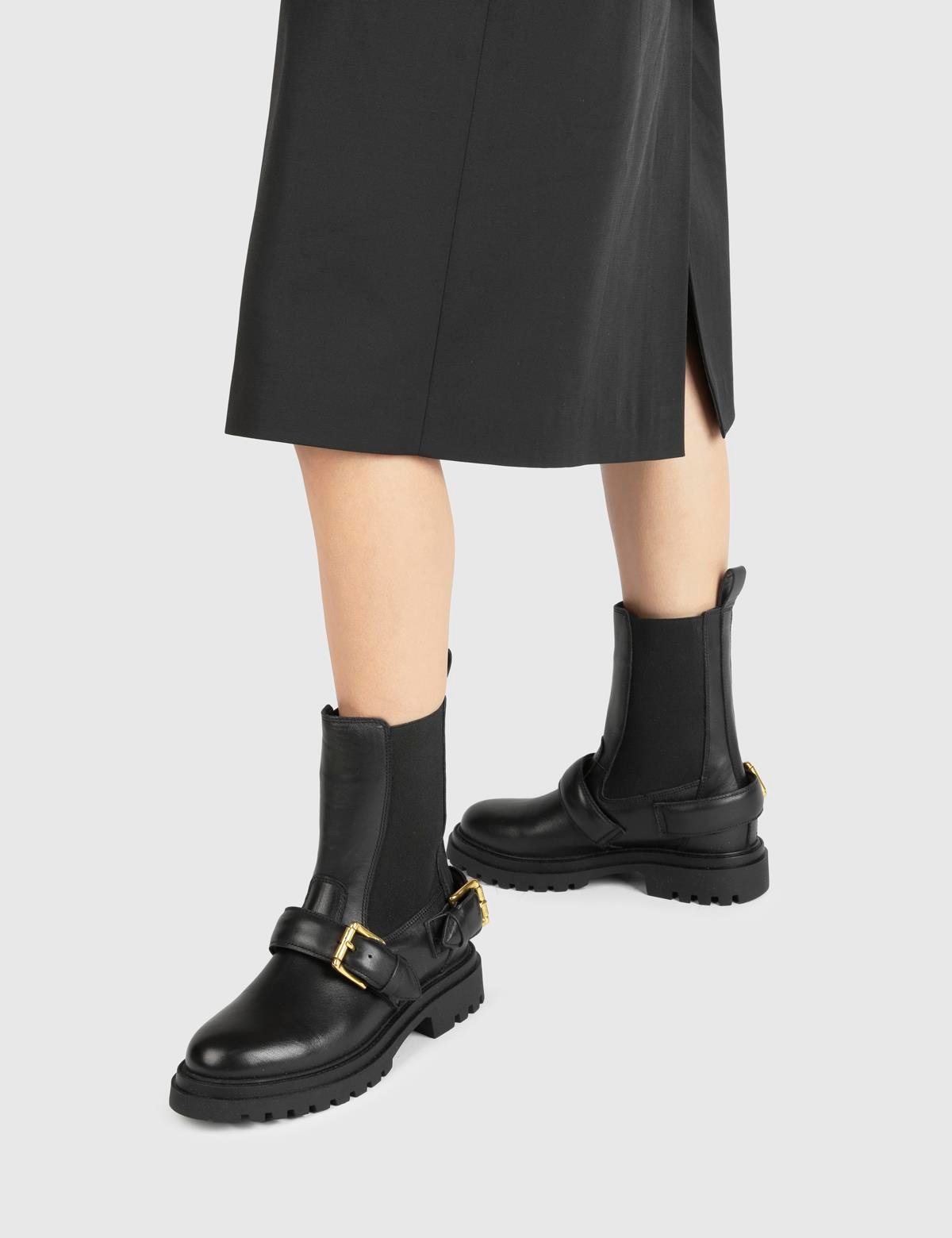 Jimena Black Leather Women's Boot